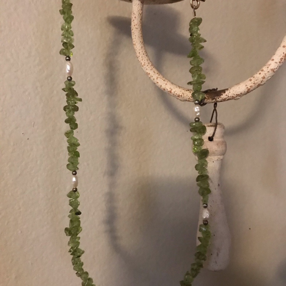 Green Citrine Necklace with toggle clasp - Picture 2 of 3